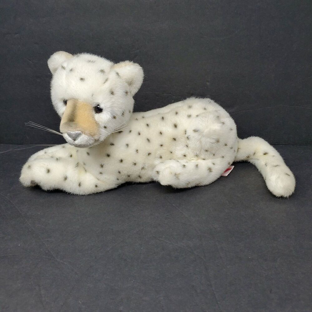 Dakin Plush Stuff Animal 15" White Snow Leopard Cat Silver Paws Nose Vintage